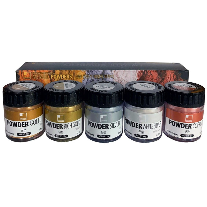 Shinhan Art Shinhan Art Metallic Powder Pigments Set 5 Colours