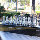 Dal Rossi Dal Rossi Italy Carbon Fibre Finish 50cm Board Chess Set