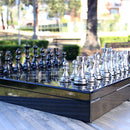 Dal Rossi Dal Rossi Italy Carbon Fibre Finish 50cm Board Chess Set
