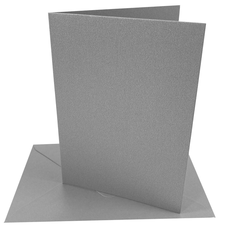 Kraft Collection Blank Metallic Cards & Envelopes Silver