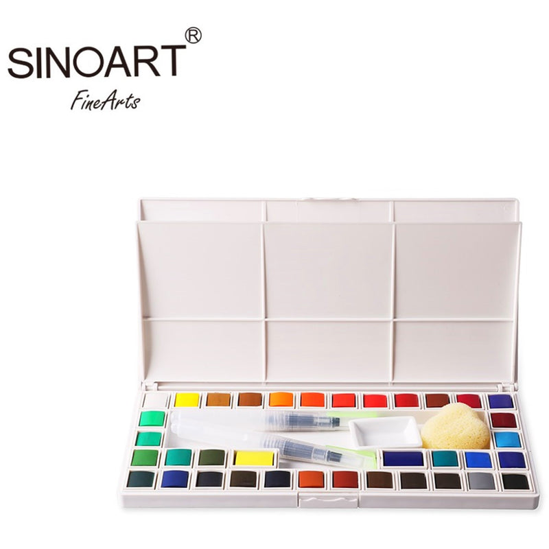 Sinoart Sinoart 36 Watercolour Pans Artist Studio Travel Set Plein Air Painting