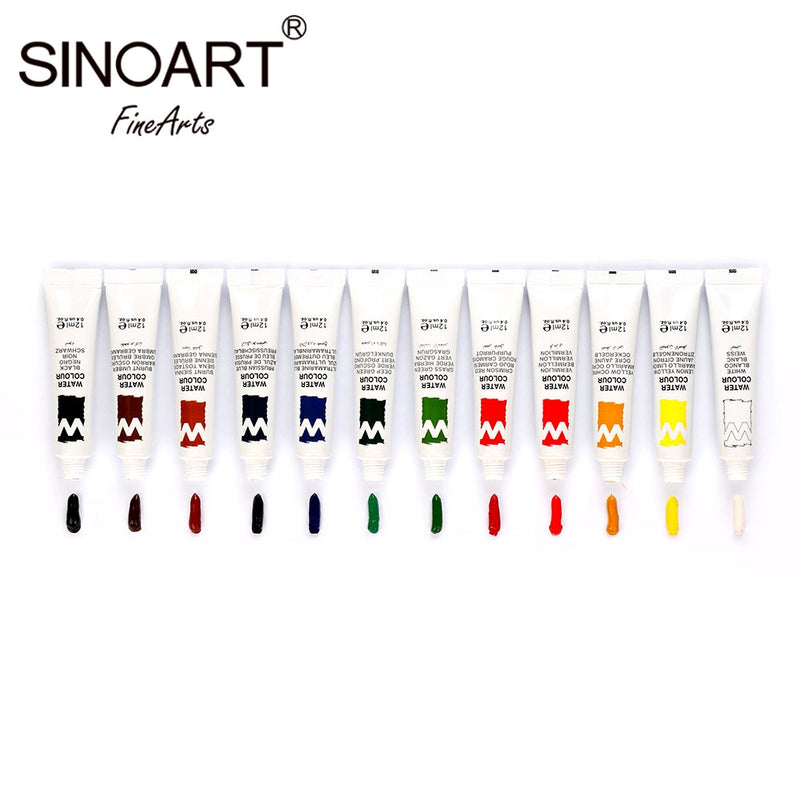 Sinoart Sinoart® Watercolour Paint Set 12 Colours x12ml