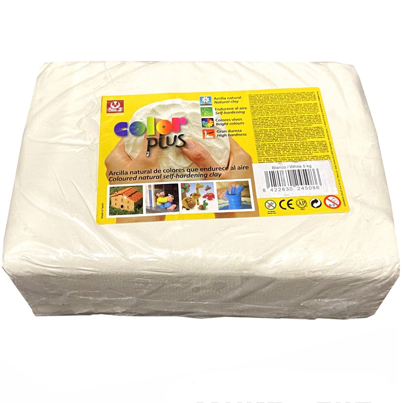Plus Sio-2 Color Plus Air Drying Modelling Clay - White 5Kg