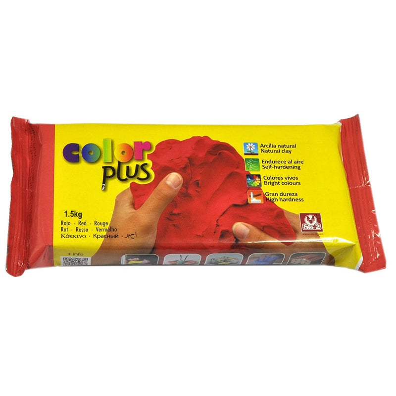 Plus Sio-2 Color Plus Air Drying Modelling Clay - Red 1.5Kg