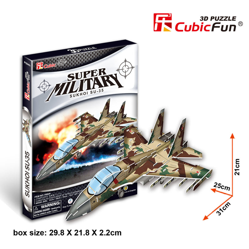 Cubic Fun Sukhoi Military Plane 35pcs 3D Puzzle Model Building Kit