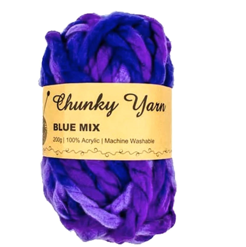 Malli Knitting Malli Knitting 200g Super Chunky Yarn Blue Mix