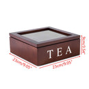 Unigift Wooden Tea Box - Brown 9 Compartments