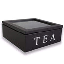 Unigift Wooden Tea Box - Black 9 Compartments