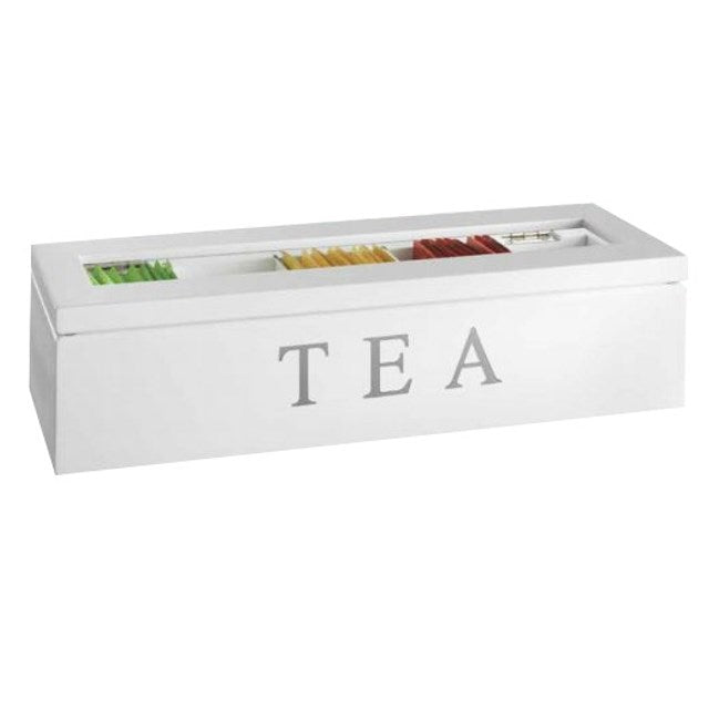 Unigift Wooden Tea Box - White 5 Compartments