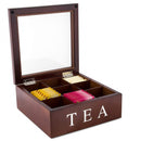 Unigift Wooden Tea Box - Brown 9 Compartments