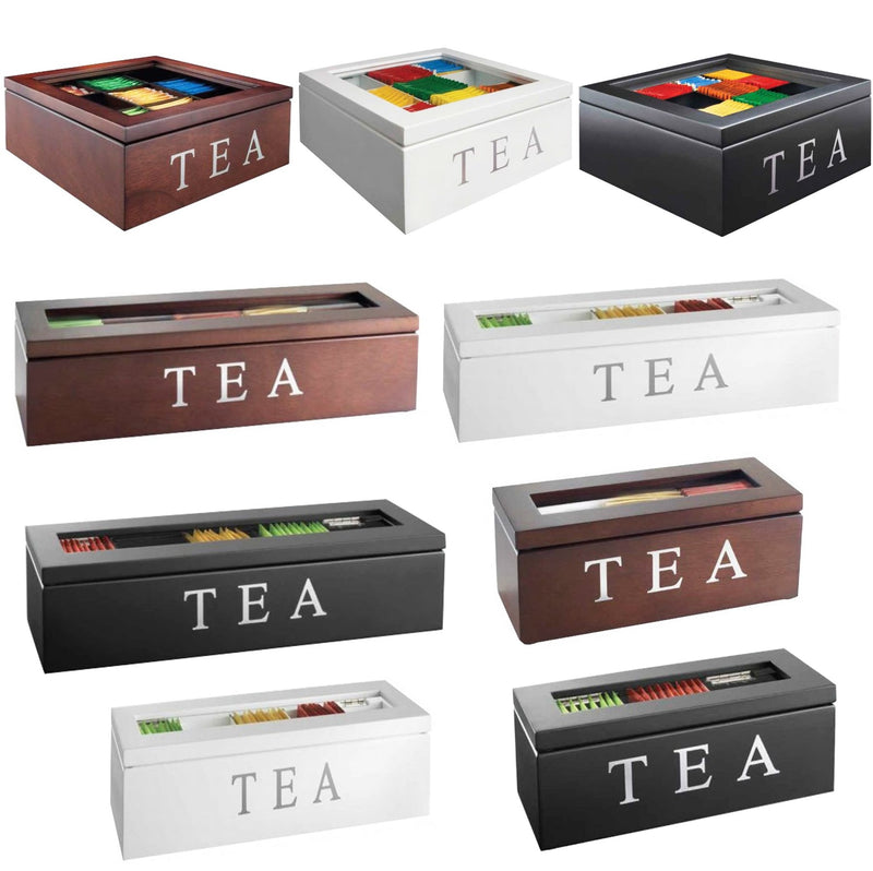Unigift Wooden Tea Box - Brown 9 Compartments