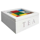 Unigift Wooden Tea Box - White 9 Compartments