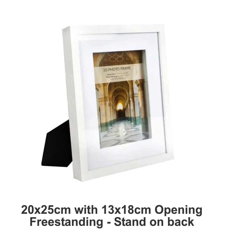 Unigift Unigift White Freestanding 3D Photo Picture Frame 20x25cm
