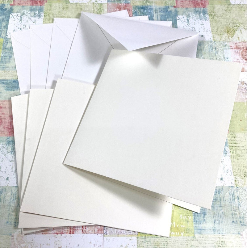Kraft Collection White Blank Square Cards & Envelopes 20cm x 20cm