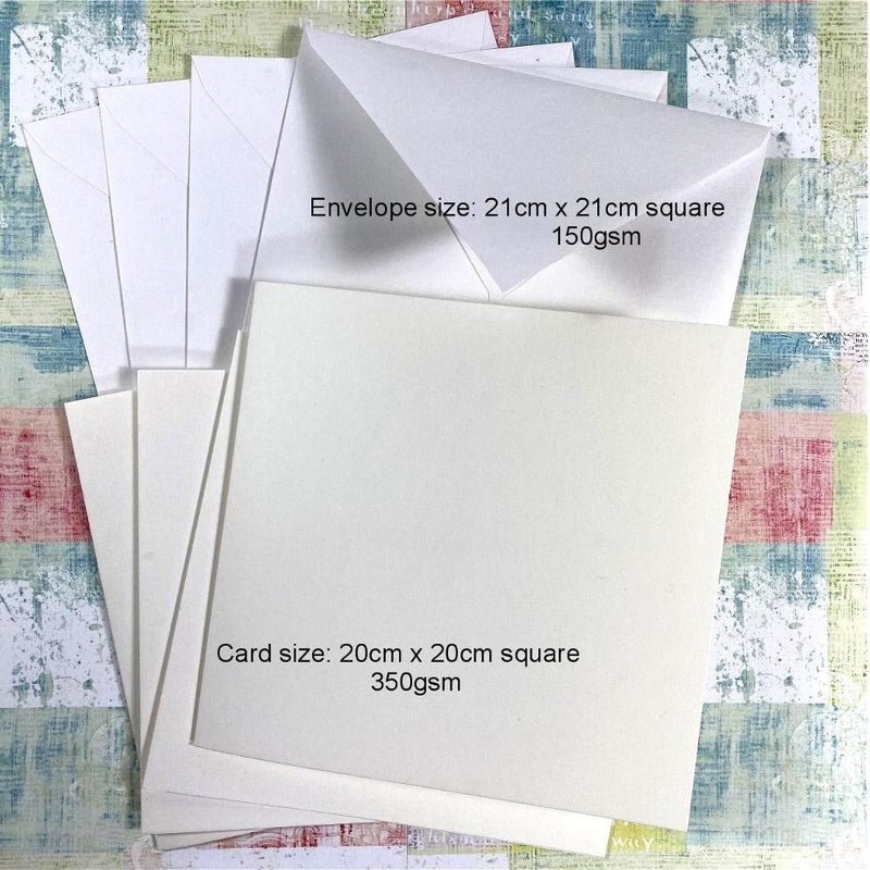 Kraft Collection White Blank Square Cards & Envelopes 20cm x 20cm